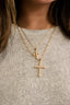 Pearl Cross Layered Necklace