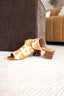 Richwood Peeptoe Tan and White Cowhide Slide