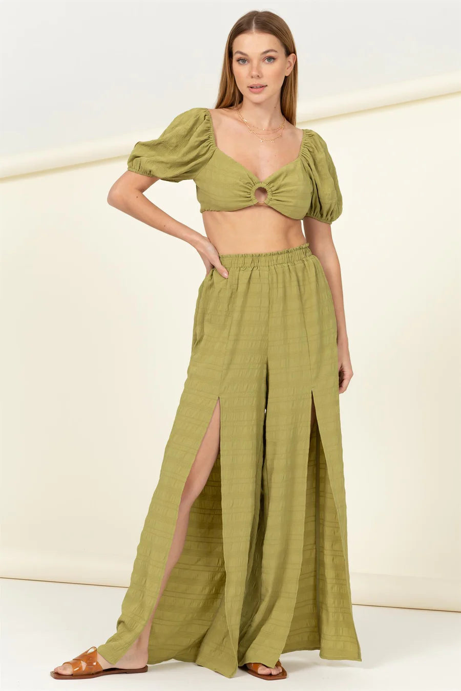 Cool to Be Kind Top and High Waist Pants Set