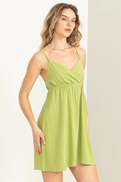 Romantic Summer Linen Mini Dress