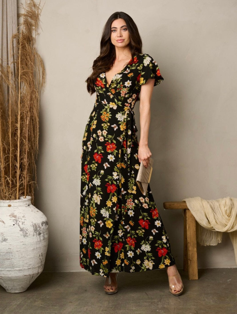 Mira Floral Maxi Wrap Dress
