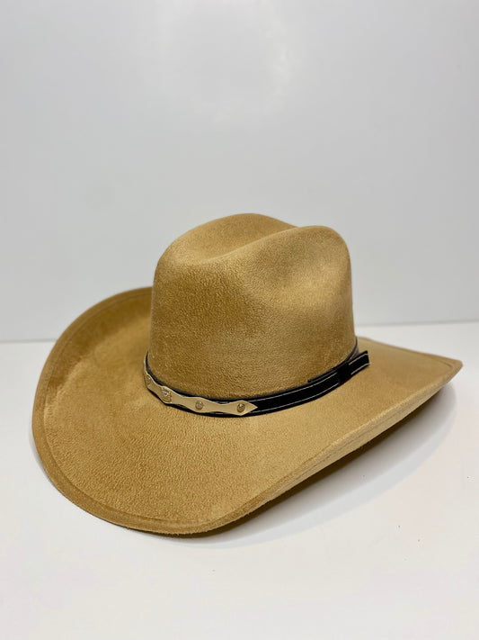 Austin Vegan Suede Cowboy Hat - Cappuccino