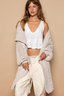 Twist Weave Shawl Collar Balloon Sweater Cardigan