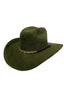 Austin Vegan Suede Cowboy Hat- Olive Green