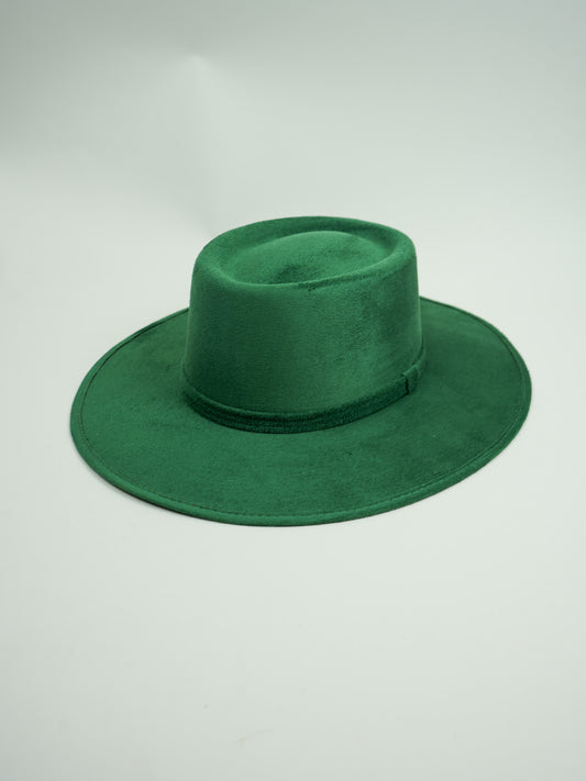 Isabella Boater Hat - Emerald Green
