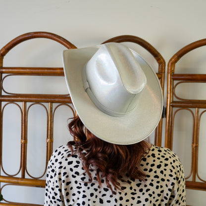Jan Western Cowboy Ivory Glitter Hat